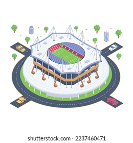 An isometric illustration of stadium 