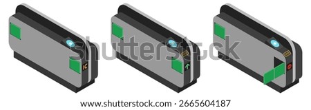 Isometric illustration: Station ticket gate