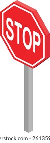 Isometric Illustration of Stop Sign