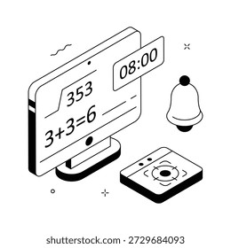 Ilustração isométrica da realização do objetivo do estudo com objetivo