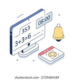 Ilustração isométrica da realização do objetivo do estudo com objetivo