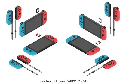 Isometric illustration: switch game console