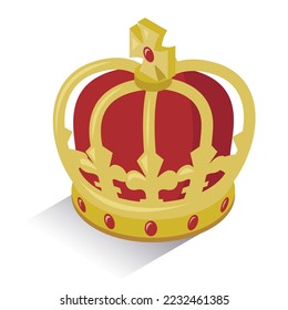 Isometric illustration of a three-dimensional crown.