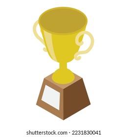 Isometrische Illustration einer dreidimensionalen Trophäe.