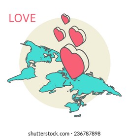 Isometric illustration for Valentine's Day, vector illustration