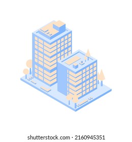 Isometric Illustration vector of building 