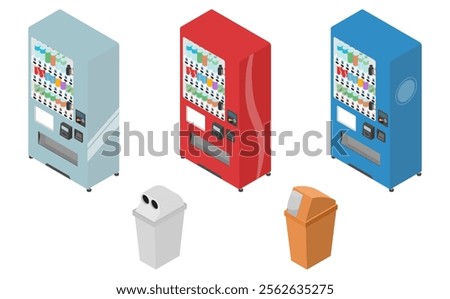 Isometric illustration: vending machine set