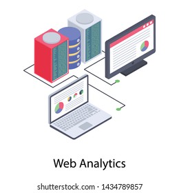 
Isometric illustration of web analytics vector
