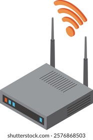 Isometric illustration of a Wi-Fi router