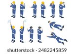 Isometric illustration: workers wearing jumpsuits 2