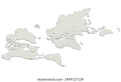 Isometric illustration of a World Map. Illustration of a continents in isometric style.