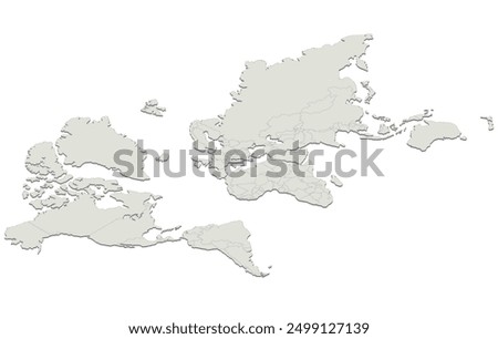 Isometric illustration of a World Map. Illustration of a continents in isometric style.