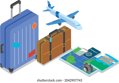 Isometric illustrations inspired by overseas travel