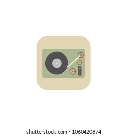 Isometric image of a gramophone in a retro style.