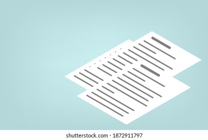 Isometric, image illustration of the report to be submitted