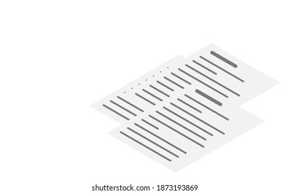 Isometric, image illustration of the report to be submitted