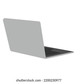 Isometric image of a laptop on a transparent background in gray tints. Isolate. Sticker. Icon