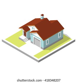 isometric image of a private house