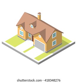 isometric image of a private house