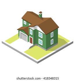 isometric image of a private house