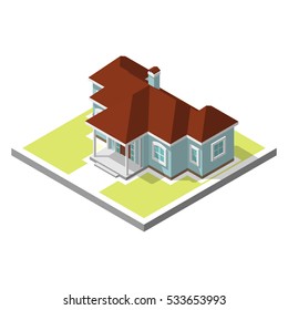 isometric image of a private house
