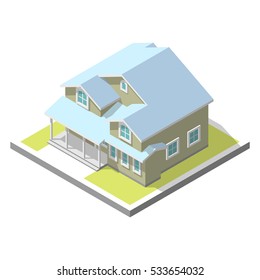 isometric image of a private house