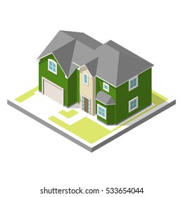 isometric image of a private house