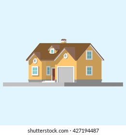 isometric image of a private house. vector flat illustration set