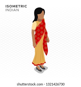 Isometric Indian Woman