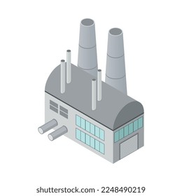 Isometrische Zusammensetzung von Industriegebäuden mit Einzelbildern von Fabrikarchitektur-Fabriken-Fabriken Vektorgrafik