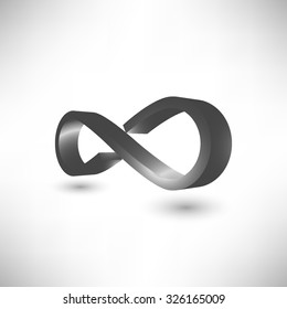 Isometric infinity symbol (icon). Vector illustration