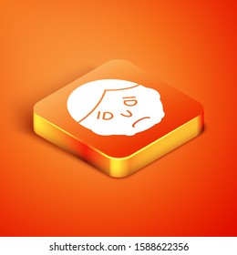 Isometric Inflammation on face icon isolated on orange background.  Vector Illustration