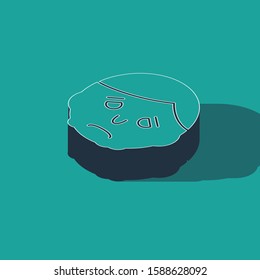 Isometric Inflammation on face icon isolated on green background.  Vector Illustration