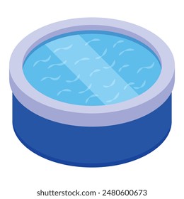 Isometric inflatable pool illustration in vector format, perfect for summer leisure and outdoor play