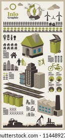 Isometric Info Graphics, Ecology Vector Elements,city Icon Set,set 1