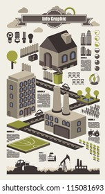isometric info graphics, ecology vector elements,set 2