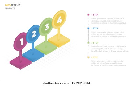 	
Isometrisches Infografik-Design mit 4 Stufen oder Stufen.Infografiken für das Geschäftskonzept. Kann für Präsentationen verwendet werden Banner, Workflow-Layout, Prozessdiagramm, Flussdiagramm, Infografik