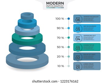 Isometric Infographic design with 5 options leves or steps. Infographics for business concept. Can be used for presentations banner, workflow layout, process diagram, flow chart, info graph