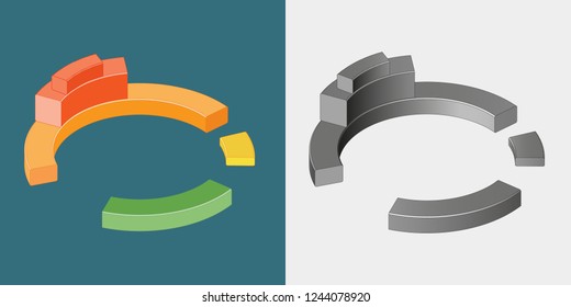 Isometric infographic elements with diagram for your projects