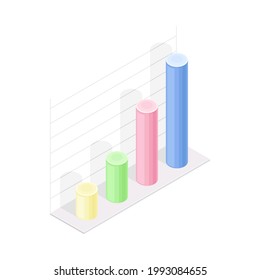 Isometric Infographic as Graphic Visual Representation of Information or Data Vector Illustration