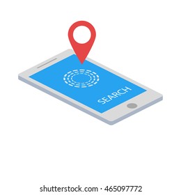 Isometric infographic phone vector illustration