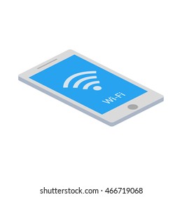 Isometric infographic phone vector illustration