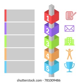 Isometric Infographic Poster, 3D cube and simple icons. sequence of operations of operations
