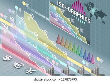 Isometric Infographic Set Elements With Transparency