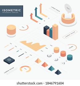ISOMETRIC Herramientas de infografía plantilla de negocio, diseño vectorial de elementos de infografía, concepto de negocio con 4 pasos, flujo de trabajo, diagrama, banner, proceso, plantilla de presentación de negocios, diseño web.