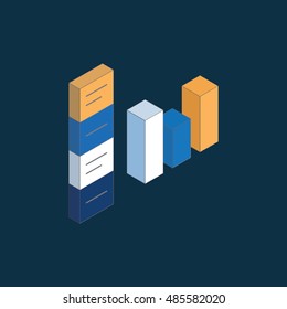 isometric infographics elements for presentation