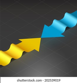 Isometric infographics paper arrows. Picture contains mesh and transparency.