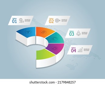isometric infographics timeline presentation element background with business icon 4 steps vector illustration