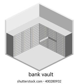 Isometric interior of bank vault