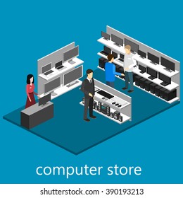 Isometric interior of Computer store